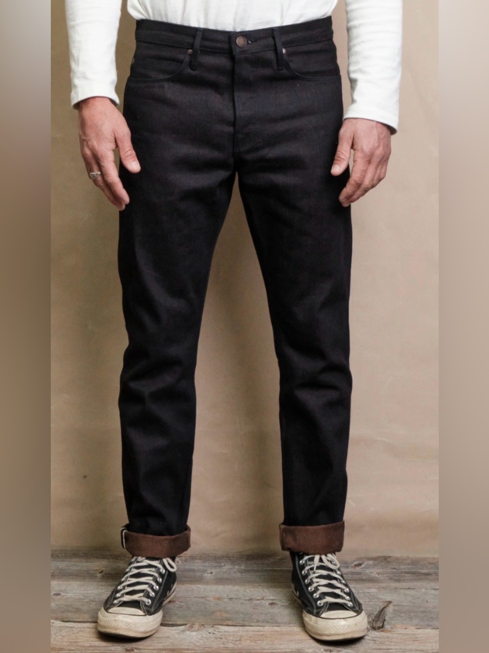 NWT Freenote Cloth - Rios - black/brown Slim Straight Fit Denim - 32